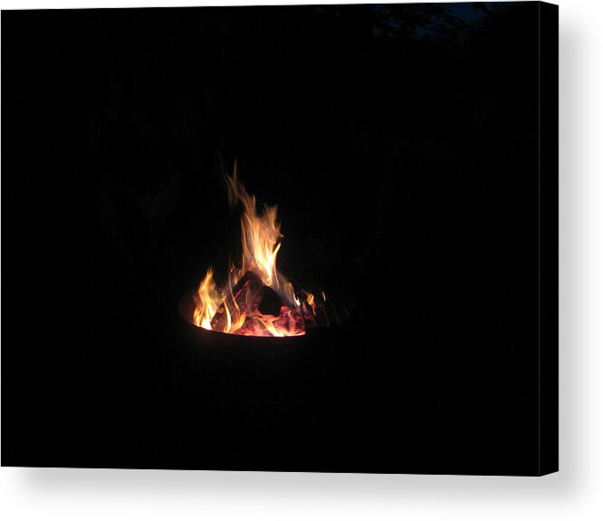 Camp Fire Acrylic Print featuring the photograph Campfire by Linda Hutchins