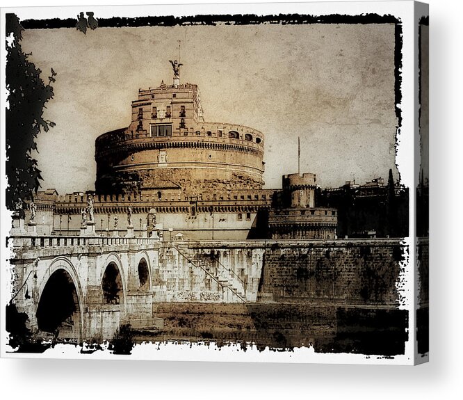Fortress Acrylic Print featuring the photograph Castel Sant' Angelo Rome by Julie Palencia