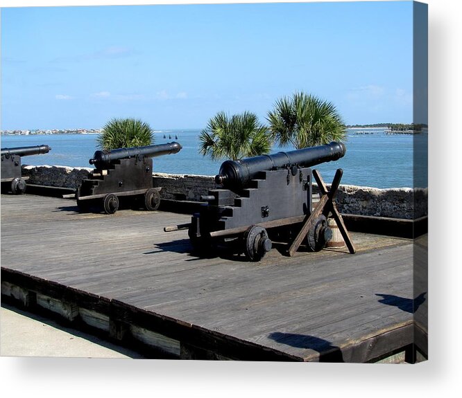 Cannons Acrylic Print featuring the photograph Castillo de San Marcos National Monument by Keith Stokes
