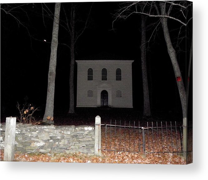 Cemetery Acrylic Print featuring the photograph Cemetery on a full moons night by Kim Galluzzo