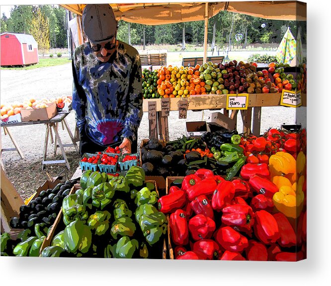 World Peace Produce Acrylic Print featuring the photograph Colorful Fruit and Veggie Stand by Kym Backland