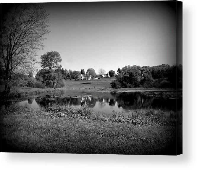 Connecticut Acrylic Print featuring the photograph Country black and white by Kim Galluzzo