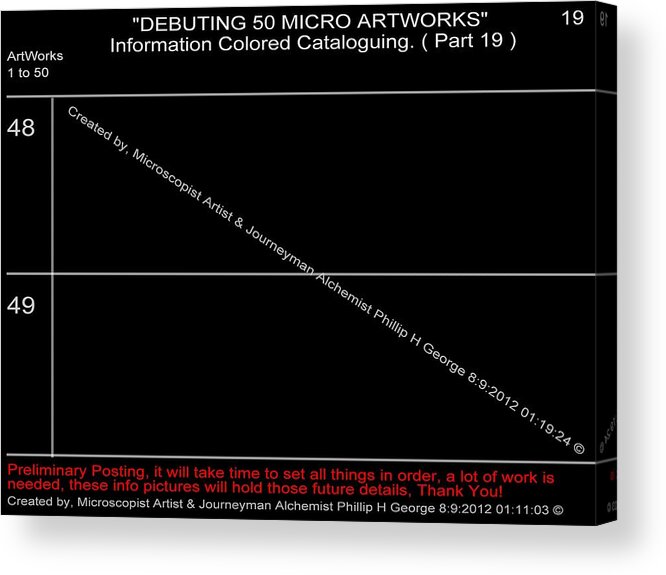 Nanomicroinfinity Art Acrylic Print featuring the digital art Debuting 50 Micro Artworks Part 19 by Phillip H George
