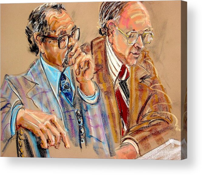 Drawings Acrylic Print featuring the painting Defense Lawyers by Les Leffingwell