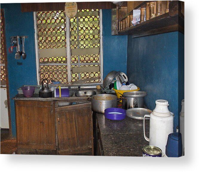 Kitchen Acrylic Print featuring the photograph Dirty Dishes Nigeria by Amy Hosp