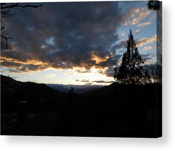 Sky Cloud Clouds Mountain Mountains Nature Natural Zen Mystic Beauty Tao Yoga Meditation Therapeutic Relaxation Visualization Happiness Skywatch Relax Visualize Light Inspiration Beautiful Skyscape Landscape Acrylic Print featuring the photograph Dusk with Blues by William McCoy