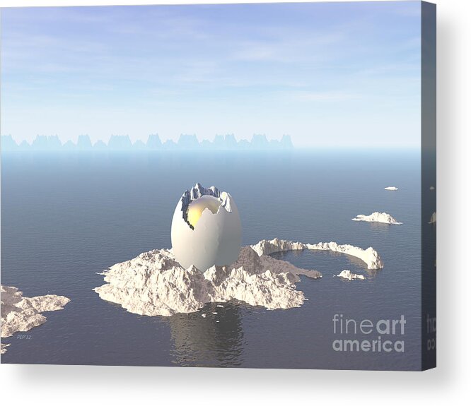 Digital Art Acrylic Print featuring the digital art Egg Island by Phil Perkins