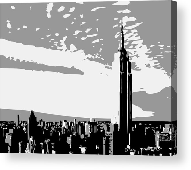 New York Acrylic Print featuring the photograph Empire State Building BW3 by Scott Kelley