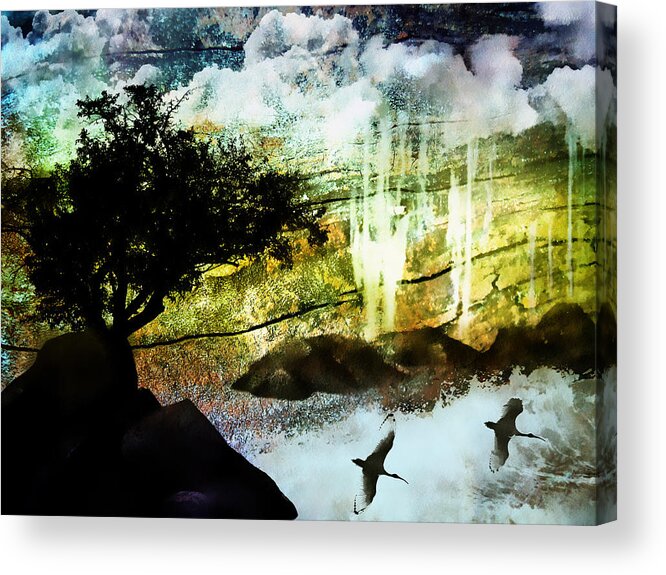 Fantasy Acrylic Print featuring the digital art Enchanted Cove by Ellen Heaverlo