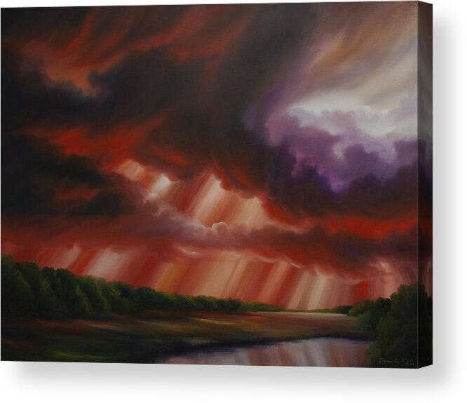 Bright Clouds Acrylic Print featuring the painting Faith by James Hill