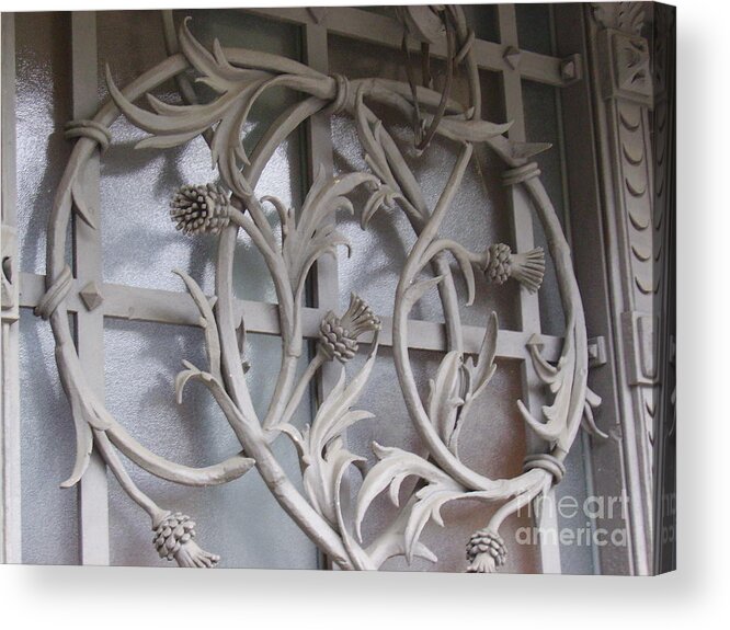 Architecture Iron Thistle Color Photograph Building Acrylic Print featuring the photograph Fenster am Kanal by Phillip Steele