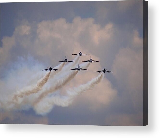 Flying Acrylic Print featuring the photograph Flying in Formation by Julia Wilcox