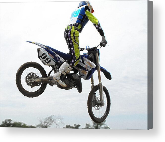 Dirtbike Acrylic Print featuring the photograph Fly'n by Darrell Moseley