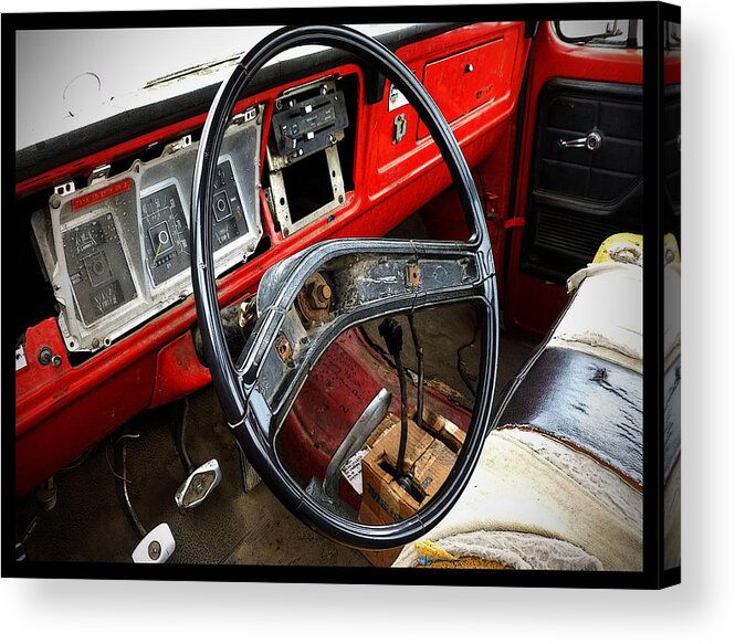 Ford Acrylic Print featuring the photograph Ford Pickup Interior by Tim Nyberg