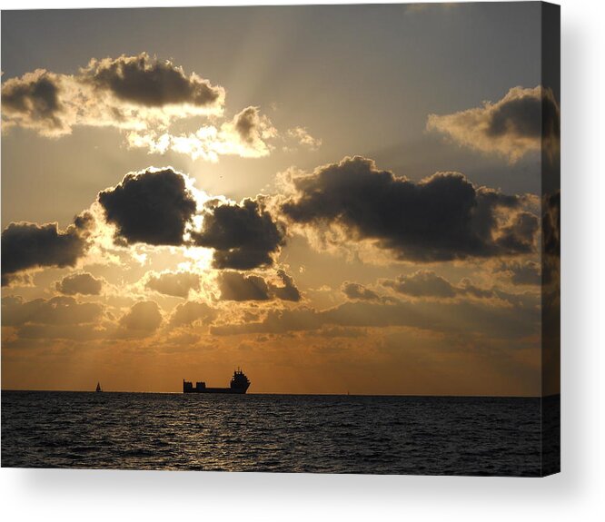 Sunrise Acrylic Print featuring the photograph Fort Lauderdale sunrise by Clara Sue Beym