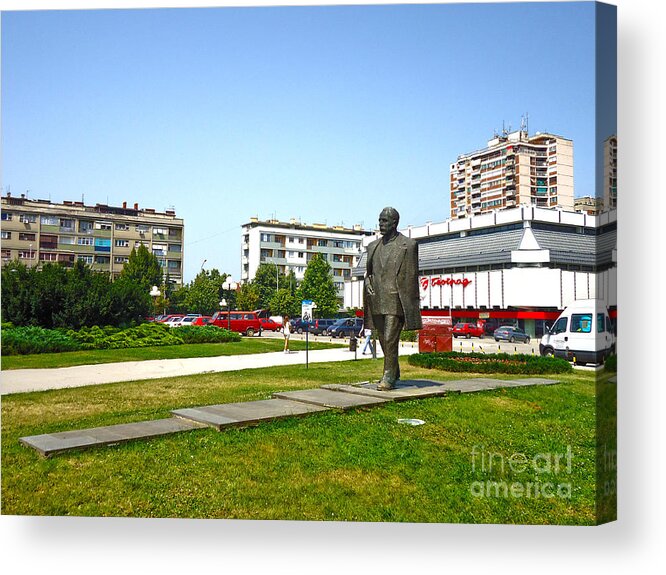 Sloboda Acrylic Print featuring the photograph The Monument of Kosta Stamenkovic Leskovac by Dejan Jovanovic