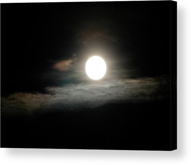  Acrylic Print featuring the photograph Full Moon with Clouds by William McCoy