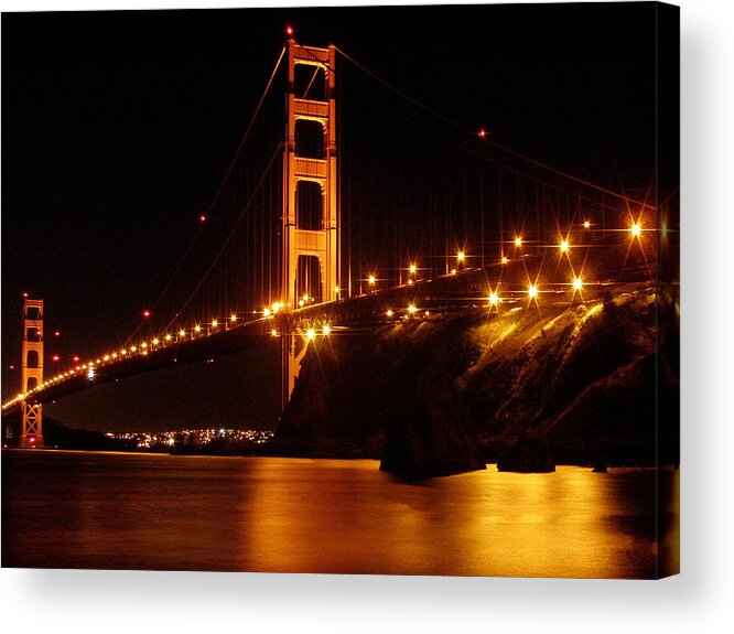 Golden Acrylic Print featuring the photograph Golden Gate Bridge by Mark Norman