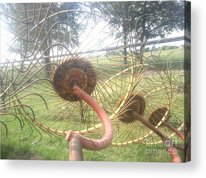 Rural Acrylic Print featuring the photograph Hay Rake by Sheri Simmons