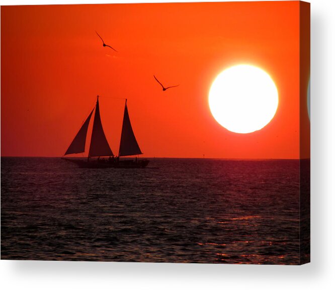  Sunrise Acrylic Print featuring the photograph Key West Sunset by Joe Myeress