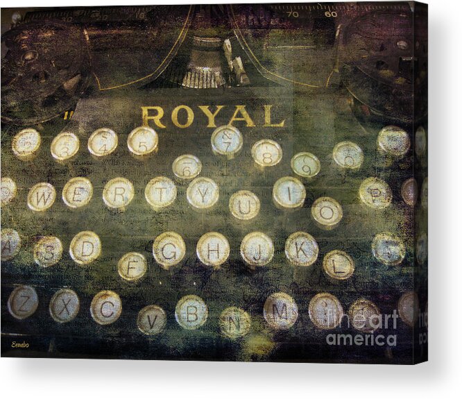 Typewriter Acrylic Print featuring the photograph Keyboard by Eena Bo