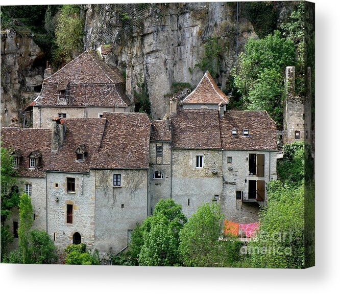 France Acrylic Print featuring the photograph Life in Rocamadour by Lainie Wrightson