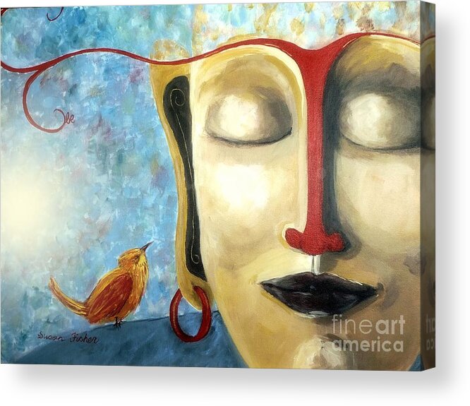 Meditation Acrylic Print featuring the painting Listen to the Light by Susan Fisher