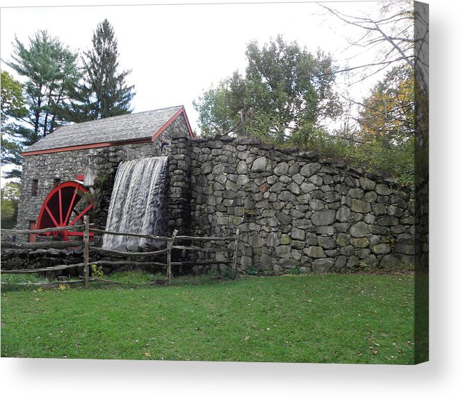 Longfellow Acrylic Print featuring the photograph Lonfellow Grist Mill x12 by Kim Galluzzo