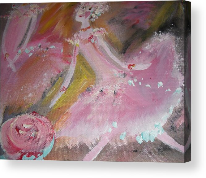 Duet Acrylic Print featuring the painting Love Rose ballet duet by Judith Desrosiers