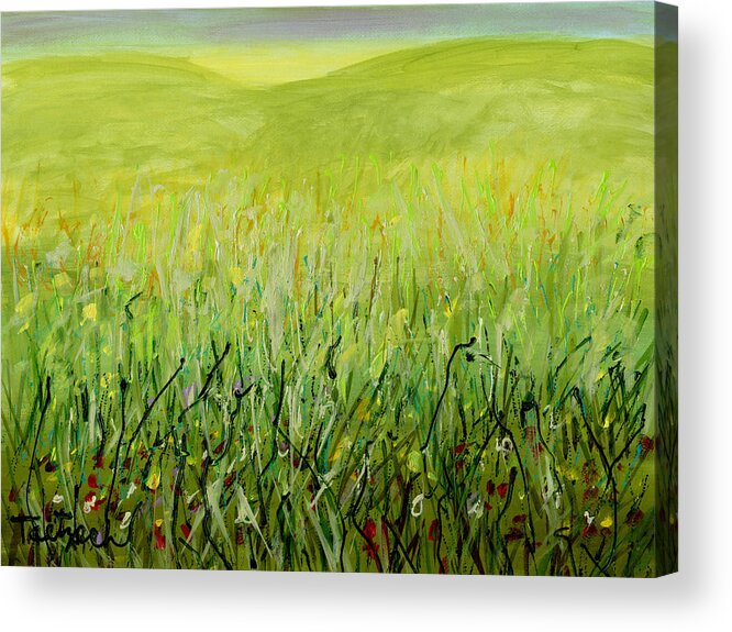 Abstract Acrylic Print featuring the painting Meadow Four by Lynne Taetzsch