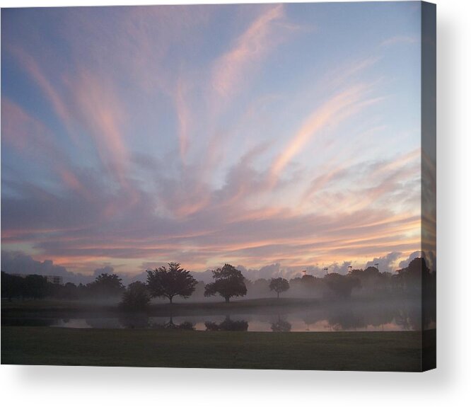 Sunrise Acrylic Print featuring the photograph Misty Morning Sunrise by Sheila Silverstein