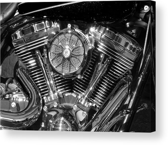 Motorcycle Acrylic Print featuring the photograph Monochrome Vee by Samuel Sheats