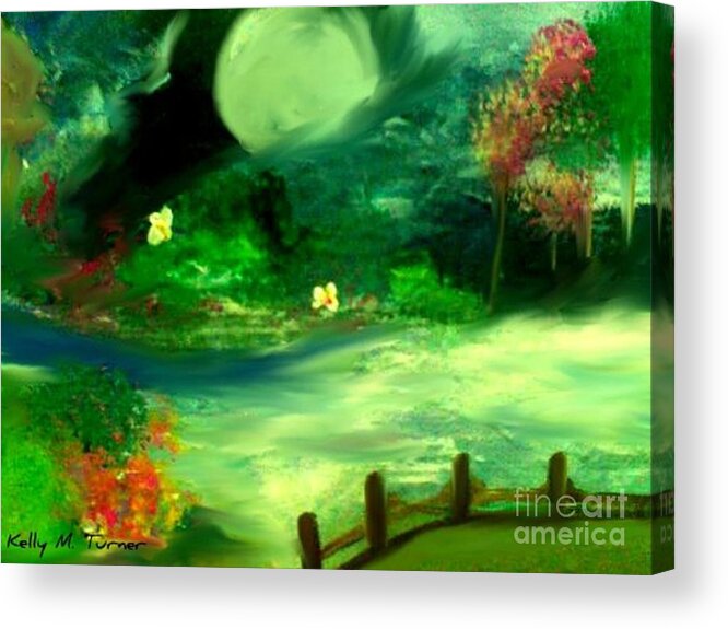 Moonlight Acrylic Print featuring the painting Moonlight by Kelly M Turner