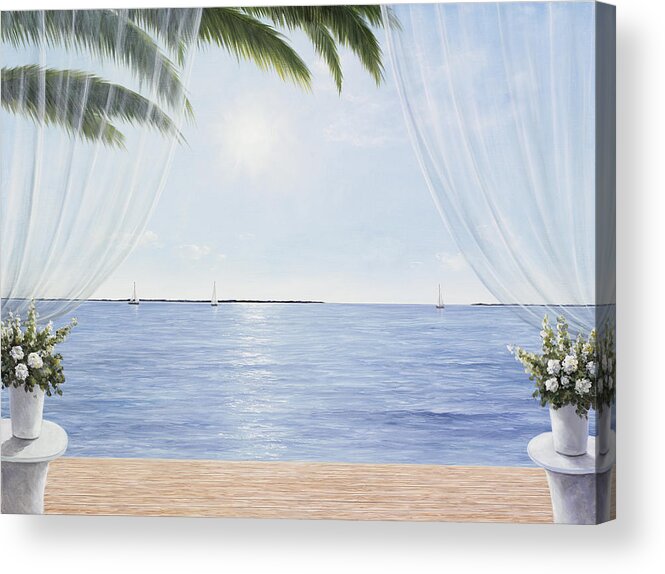 Beach Prints Acrylic Print featuring the painting My Blue Heaven by Diane Romanello