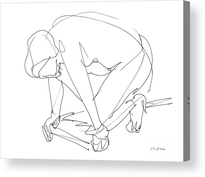 Female Acrylic Print featuring the drawing Naked-Women-Art-24 by Gordon Punt