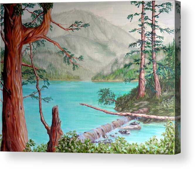 Namu Acrylic Print featuring the painting Namu Lake by Ida Eriksen