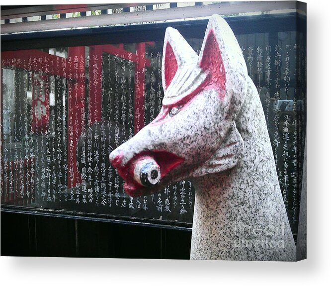 Dog Statue Acrylic Print featuring the photograph On Duty by Eena Bo