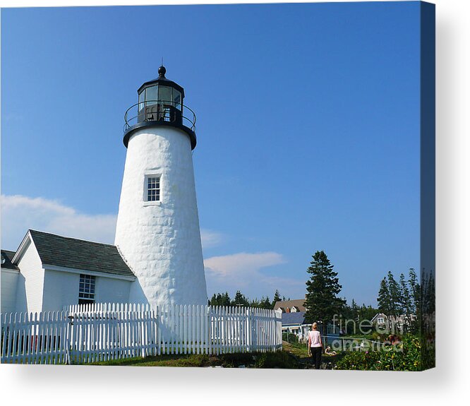 Lighthouse Acrylic Print featuring the photograph Pemaquid lighthouse by Jeanne Woods
