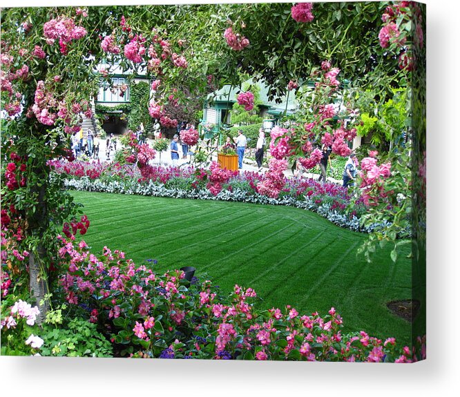 Kathy Long Acrylic Print featuring the photograph Pink Garden by Kathy Long