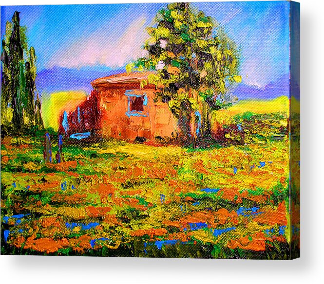 Landscape Acrylic Print featuring the painting Prairie Palace by Susi Franco