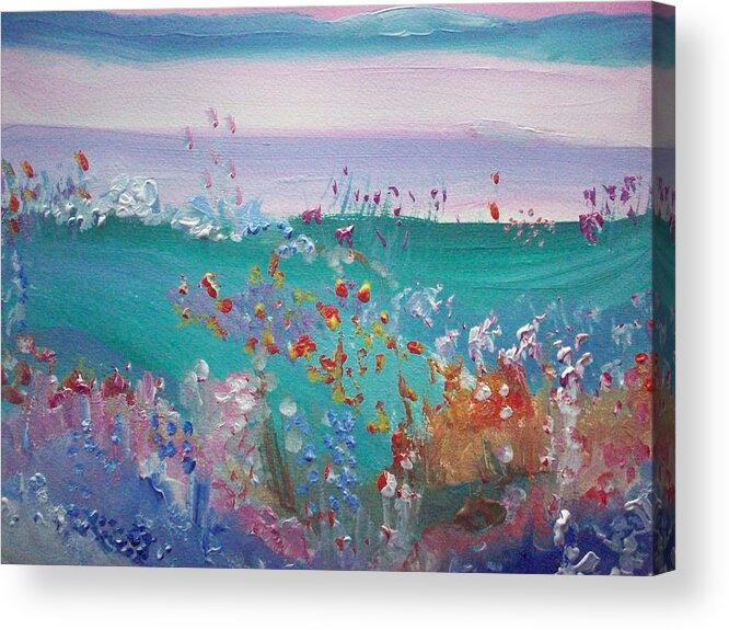 Garden Acrylic Print featuring the painting Pretty Garden by Judith Desrosiers