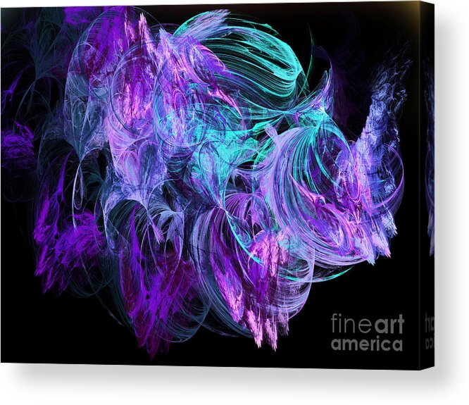 Fine Art Acrylic Print featuring the digital art Purple Fusion by Andee Design