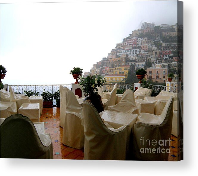 Positano Acrylic Print featuring the photograph Rain in Positano 2 by Tatyana Searcy