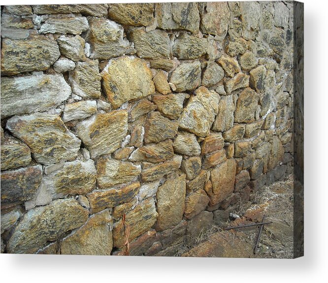 Ennis Acrylic Print featuring the photograph Rusty Stone Wall by Christophe Ennis