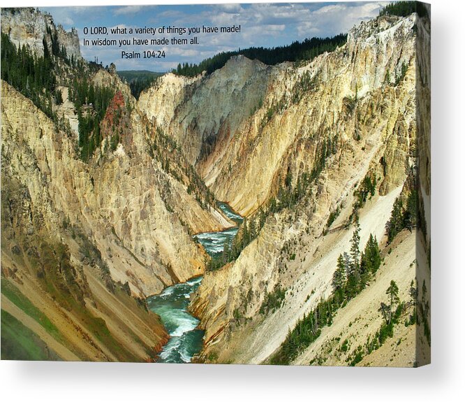 Scriptures Acrylic Print featuring the photograph Scripture and Picture Psalm 104 24 by Ken Smith