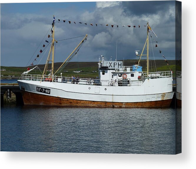 Boat Acrylic Print featuring the photograph SF-5-NV visiting Shetland by George Leask