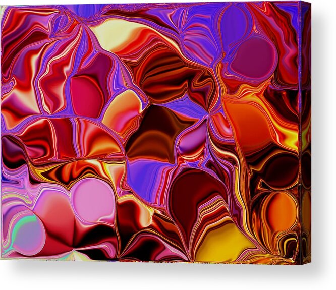Colors Acrylic Print featuring the painting Shades of Satin by Renate Wesley