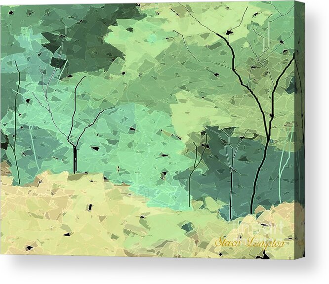 Tress Acrylic Print featuring the painting Shattered Forest by Steven Lebron Langston