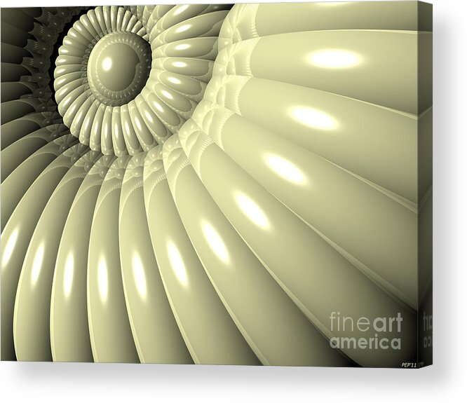 Shell Acrylic Print featuring the digital art Shell of Repetition by Phil Perkins