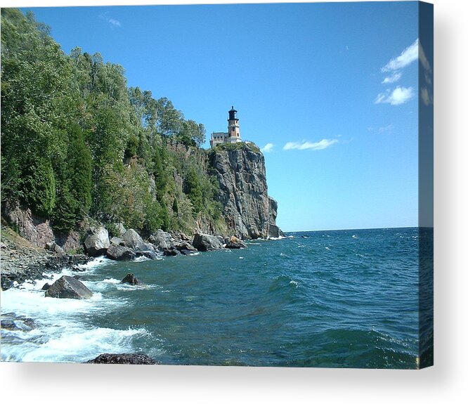 Lighthouse Acrylic Print featuring the photograph Split Rock by Bonfire Photography